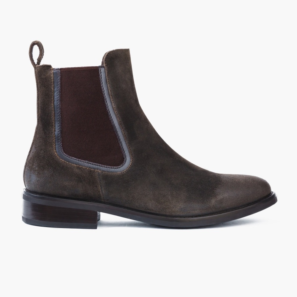 Dark Olive Suede Women’s Thursday Duchess Chelsea Boots size 7.5